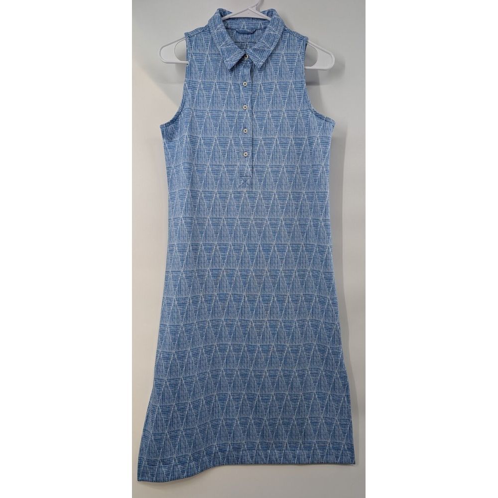 Vineyard Vines Blue Geometric Midi Dress